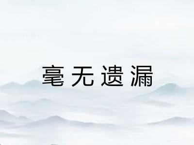 毫无遗漏